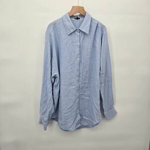 NWT Express Boyfriend Portofino Shirt Size Small Oversized Blue  Button Up
